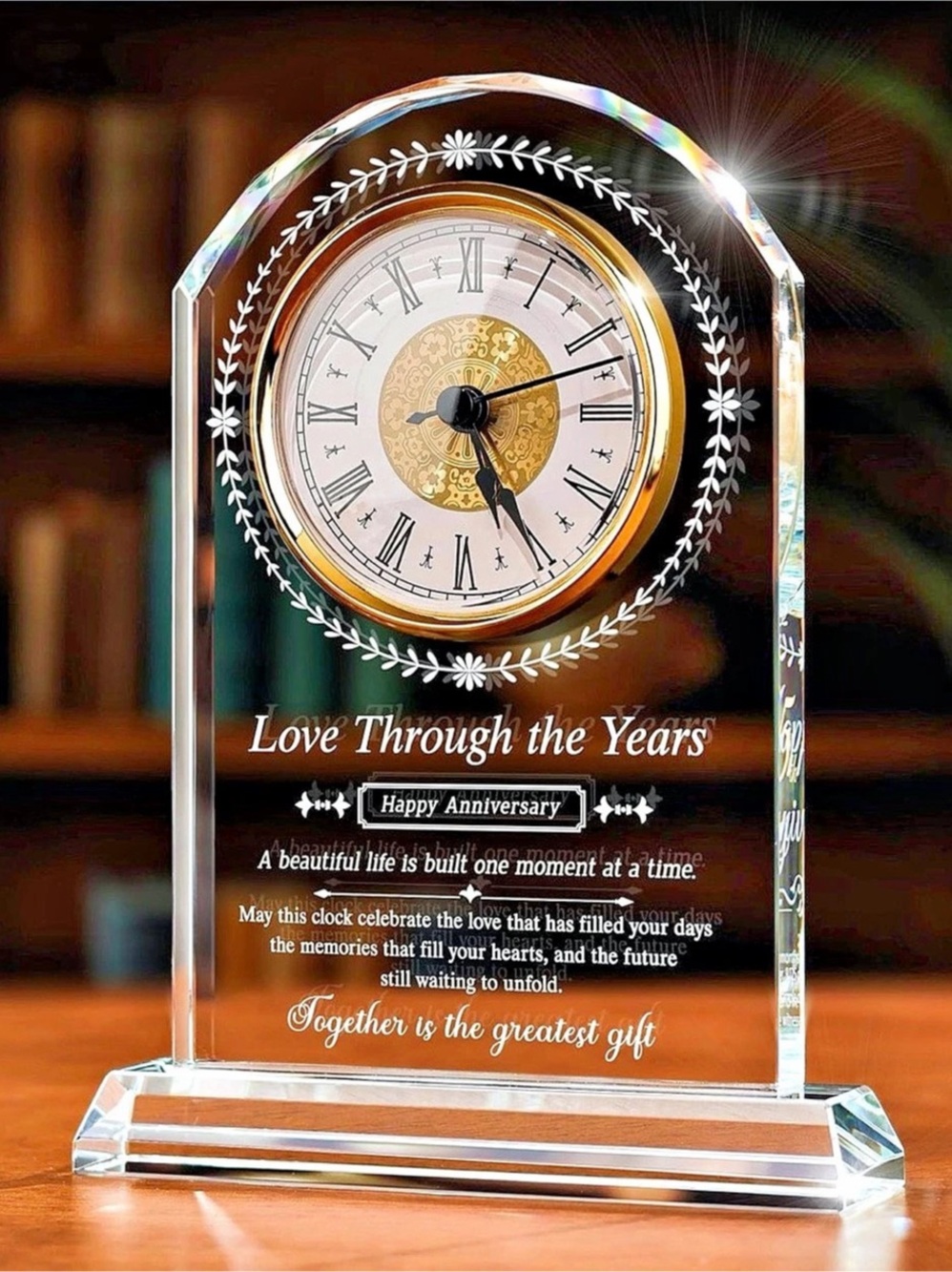 Wedding Anniversary Couples Gift,Crystal Quartz Clock
Happy Wedding Anniversary